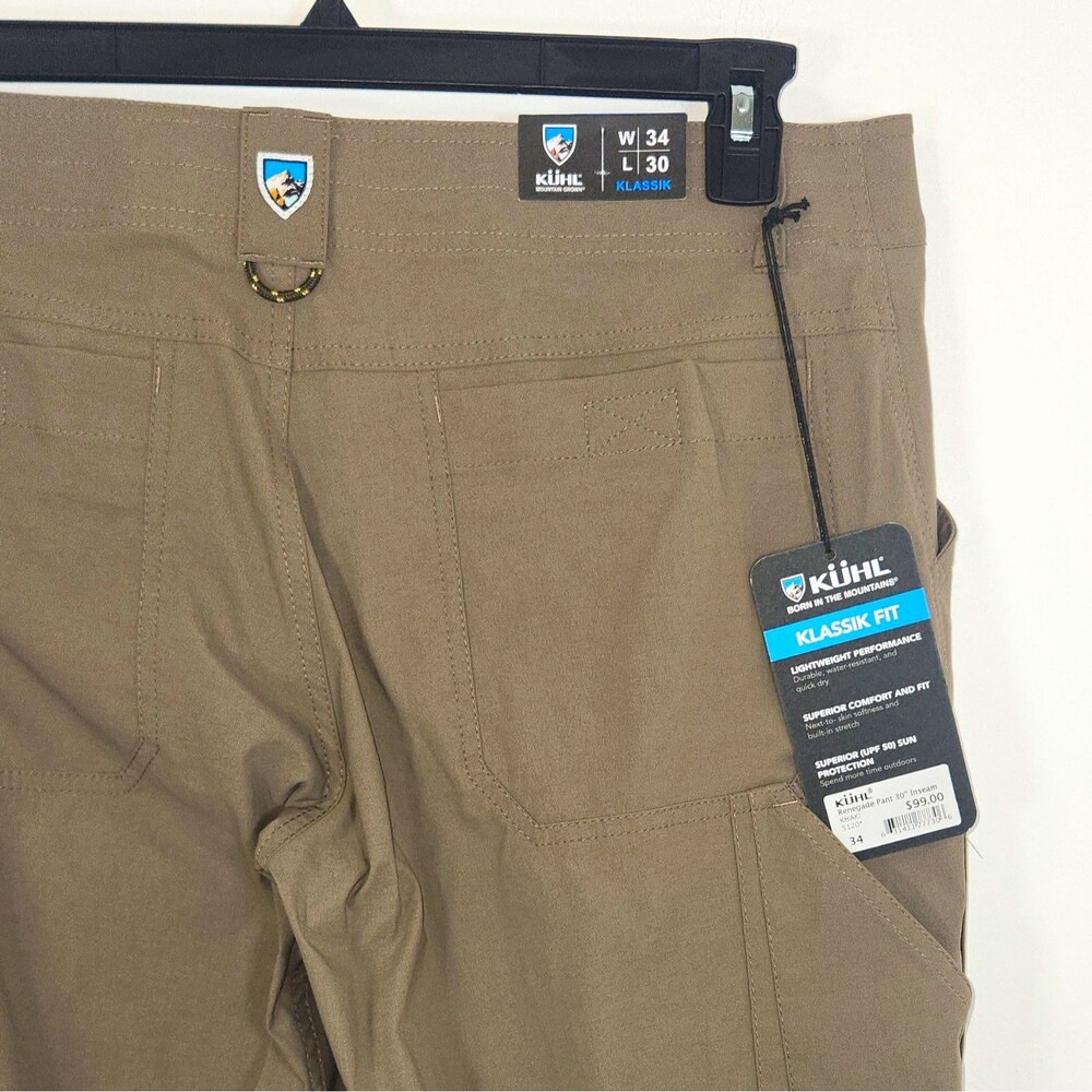 KUHL Renegade Brown Cargo Pants 34 Waist Klassik Fit Stretch Nylon Spandex
